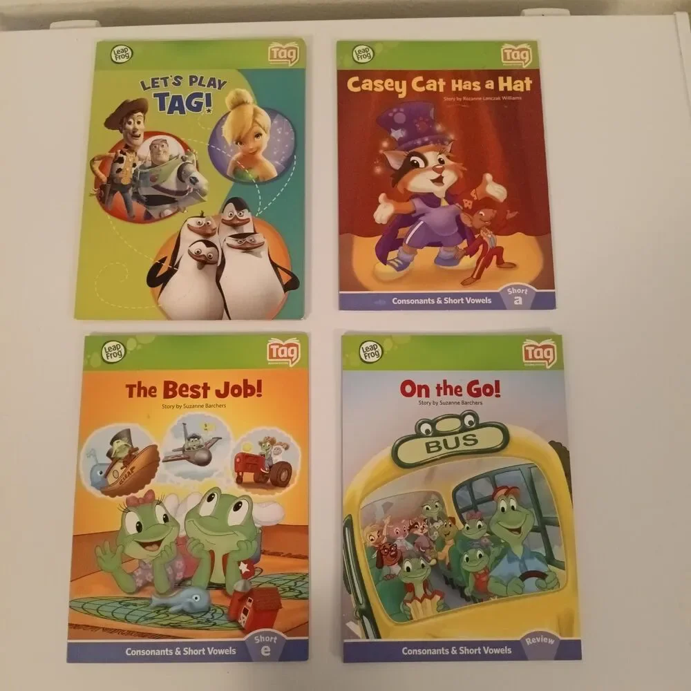 Leap Frog Tag Reader Interactive Books-Lot Of 8-Early Readers-Long & Short Vowel